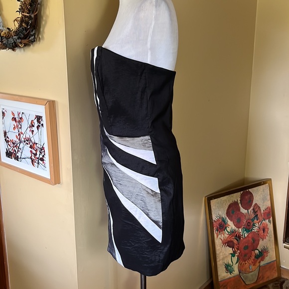 Vtg 80's JESSICA MCCLINTOCK Size 12 Colorblock Strapless Wave Neckline NEW - Picture 7 of 15